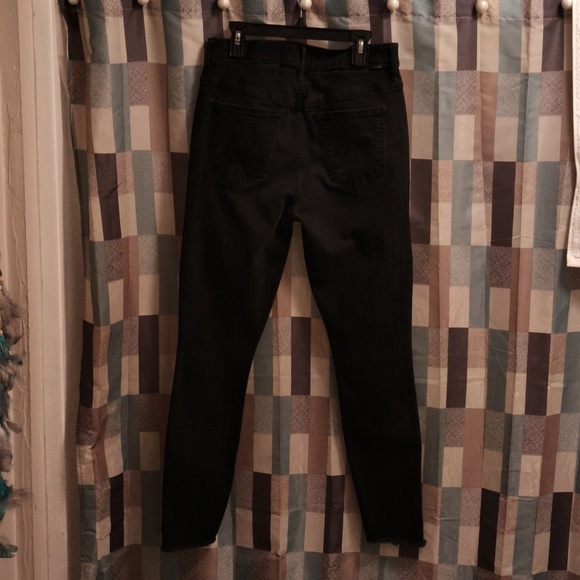 FINAL PRICE MOTHER stunner zip ankle fray black jeans Size 28 - Picture 14 of 16